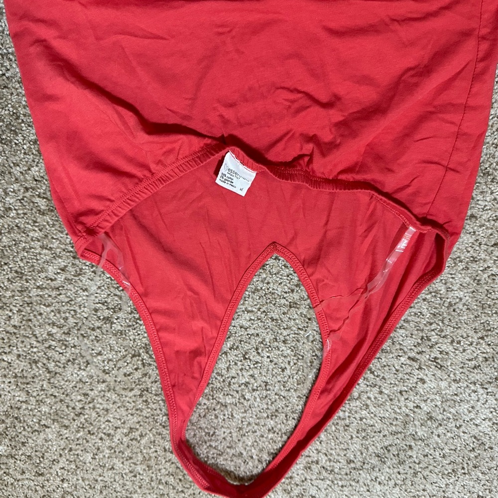 Red halter top